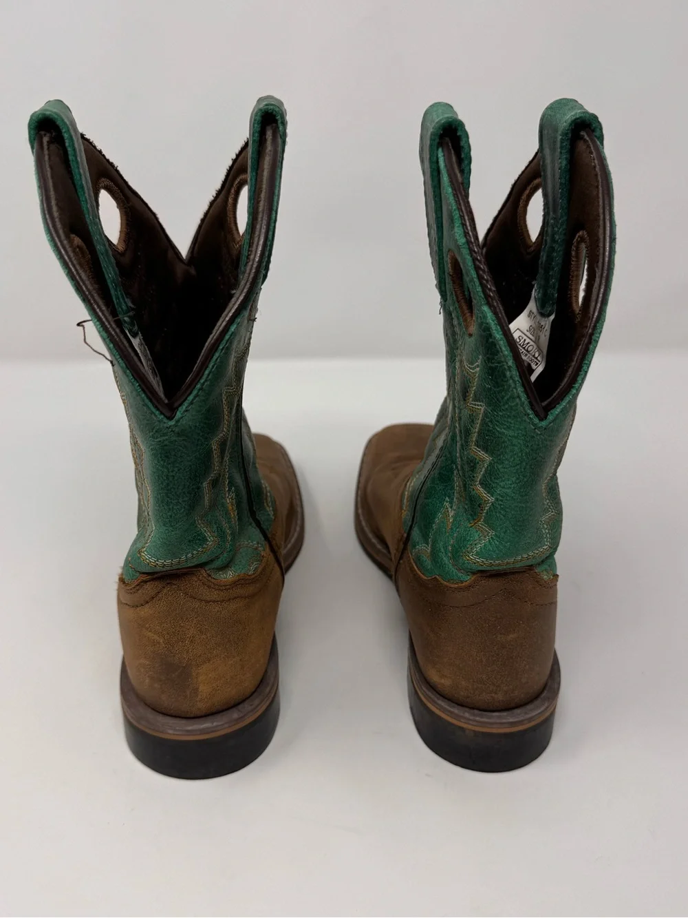 Smoky Mountain Boots Western Cowboy Boots Sz 2R Brown & Turquoise horse cowgirl